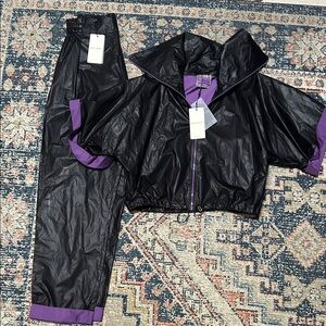 NWT Nocturne Black and Purple Tracksuit Set size 34/XS
